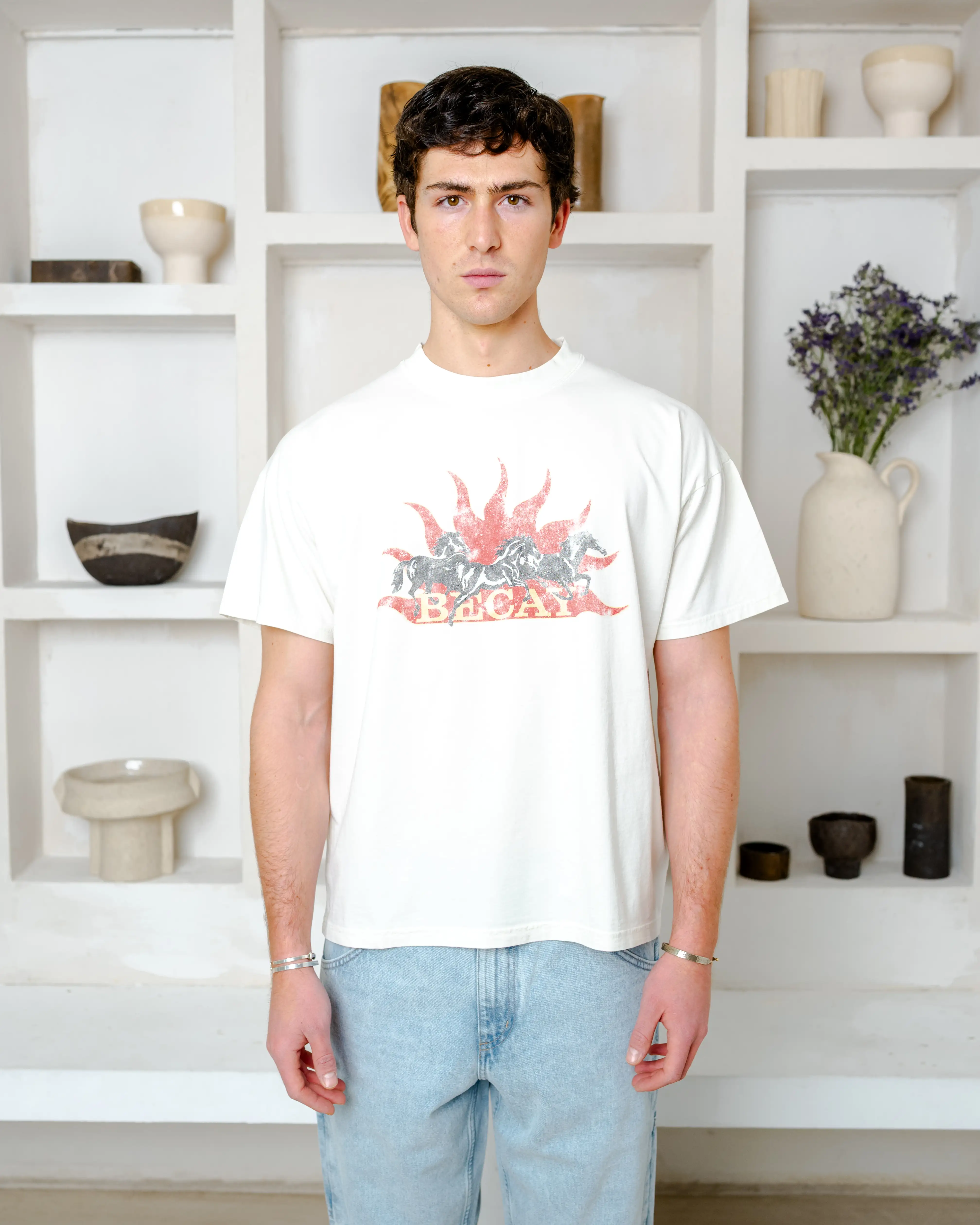 Horses T-Shirt Cream - Image 3